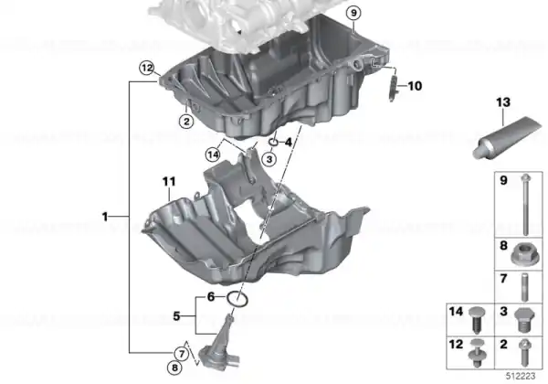 Insonorizant baie ulei - BMW Seria 2 G42, Seria 3 G20 G21 G28, Seria 4 G22 G23 G26, Z4 G29 Mai ieftin