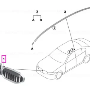 Expediere rapidă Grila ornamentala frontala, MSP/ICAM - BMW Seria 3 G20 G21 G28