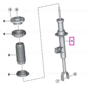 Amortizor suspensie, punte fata, dreapta, RWD - BMW Seria 5 G30 LCI Popular