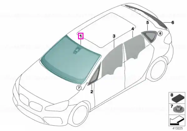 Transport gratuit Parbriz - BMW Seria 2 F45 Active Tourer - pentru piata din China