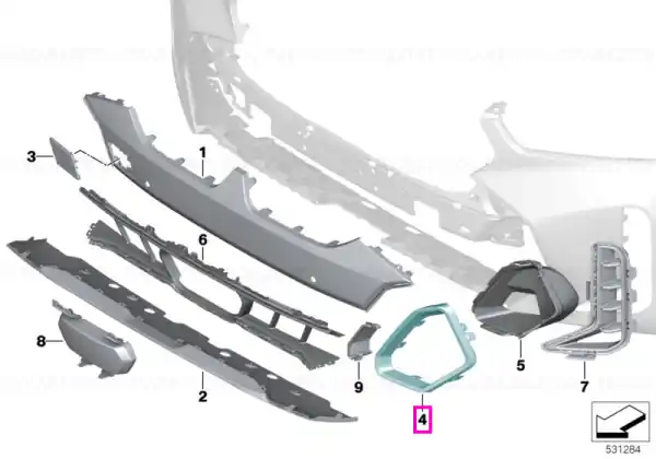 Preț promoțional Grila ornamentala canal aer dreapta, bara protectie fata - BMW X6 G06 LCI