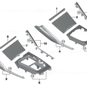 Central console trim - Al Rhombicle - BMW Livrare expres