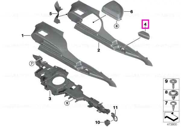 Cel mai vândut Ornament maner compartiment bagaje, dreapta, Negru (Black) - BMW Seria 3 F34 GT