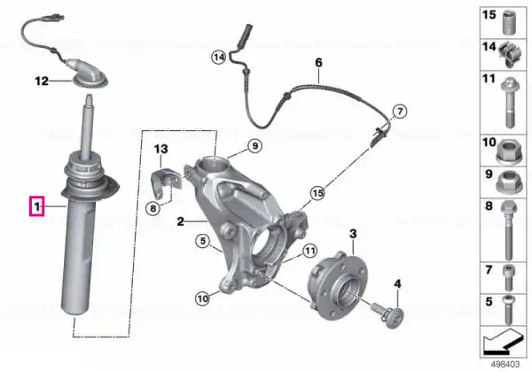 Amortizor fata, stanga - BMW Seria 2 F45 Expediere rapidă