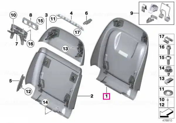 Capac scaun - BMW Seria 5 F07 F18 Plată sigură