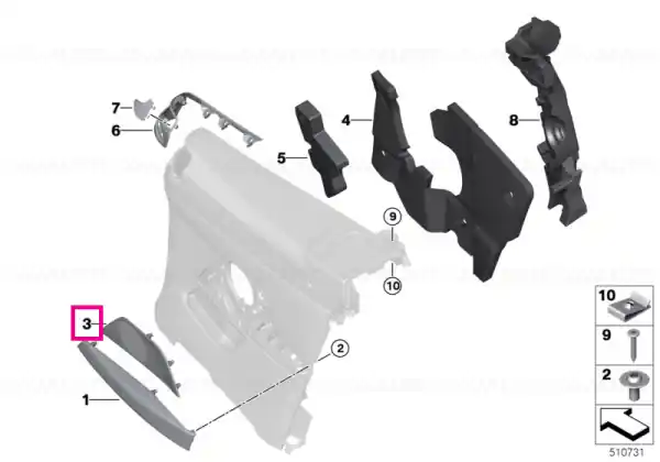 Ornament difuzor audio, stanga spate - BMW Seria 4 G23 G83 - Harman/Kardon Livrare gratuită