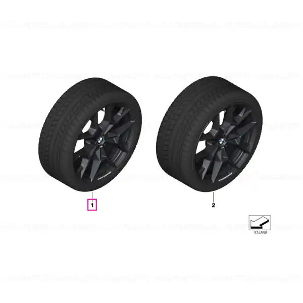 Preferatul clienților Roată completă de iarnă - M Performance Y-Spoke 942M cu anvelopa Michelin X-ICE NORTH 4 - 245/45R19 102H XL - BMW Seria 5 G60/G61 - punte față