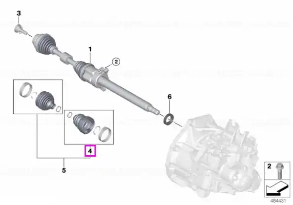 Set reparatie burduf de planetara fata, dreapta, partea spre interior - BMW Seria 1 F40 F52, Seria 2 F44 F45 F46, X1 F48 F49, X2 F39 - Mini Cabrio F57, Clubman F54, Countryman F60, F55, F56 Reducere