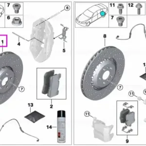 Preț mic Disc frana ventilat, punte spate, dreapta - BMW Seria 2 G87M2, Seria 3 G80M3 G81M3, Seria 4 G82M4 G83M4