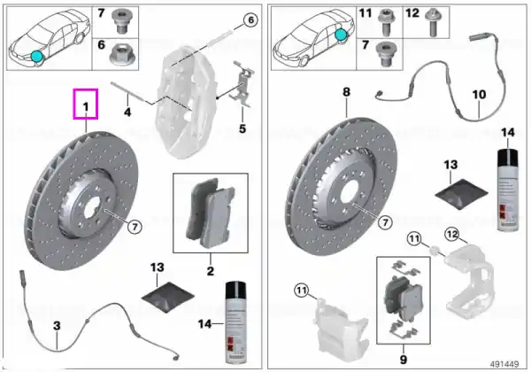 Preț mic Disc frana ventilat, punte spate, dreapta - BMW Seria 2 G87M2, Seria 3 G80M3 G81M3, Seria 4 G82M4 G83M4