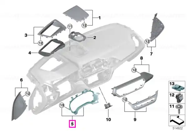 Ornament ceasuri bord - BMW X3 G01 M F97, X4 G02 M F98 Nu rata