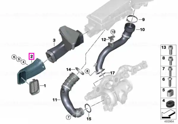 Conducta admisie aer motor - BMW Seria 7 G12 Cel mai bun preț