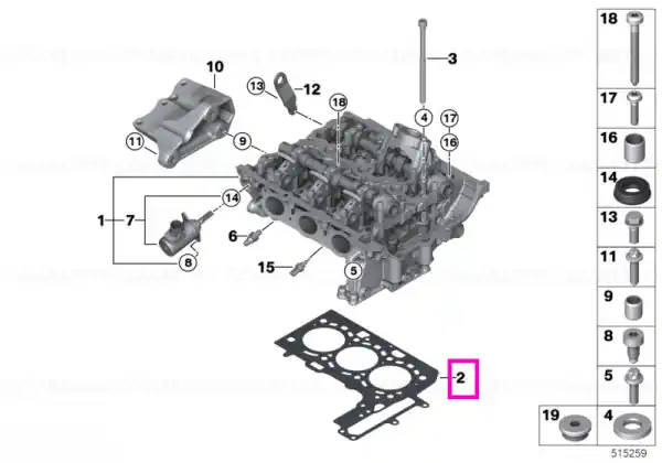 Garnitura chiulasa (1,00 mm (+0,3)) - BMW - Mini Preț promoțional