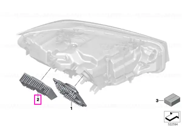 Doar azi Modul LED lumini de zi, indicator semnalizare, dreapta - BMW Seria 3 G20 G21 G28, i3L G28