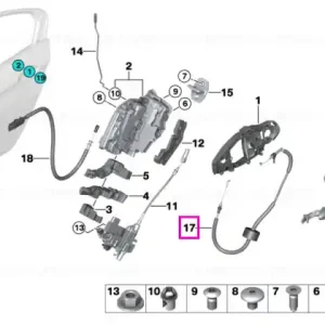 Cablu actionare maner exterior, usa spate - BMW Seria 5 G30 G31 F90 M5 Livrare rapidă