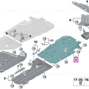 Scut protectie inferior, spate, dreapta (HVS) - BMW XM G09 Plată securizată