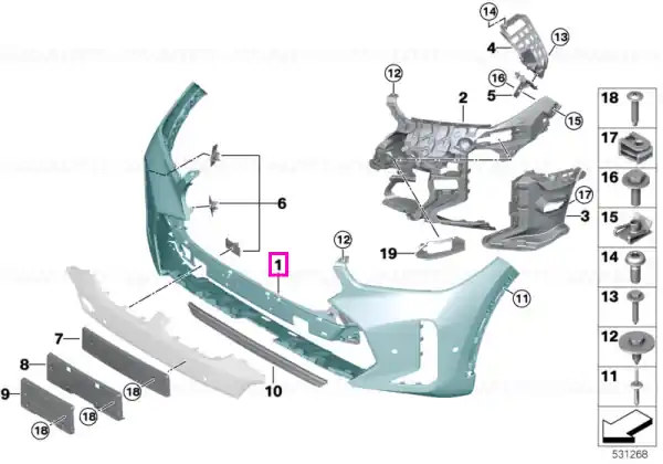 Bara protectie fata, primerizata, M - BMW X6 G06 LCI Expediere rapidă