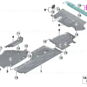 Difuzor inferior spate - BMW Seria 5 G60 G61 Doar azi