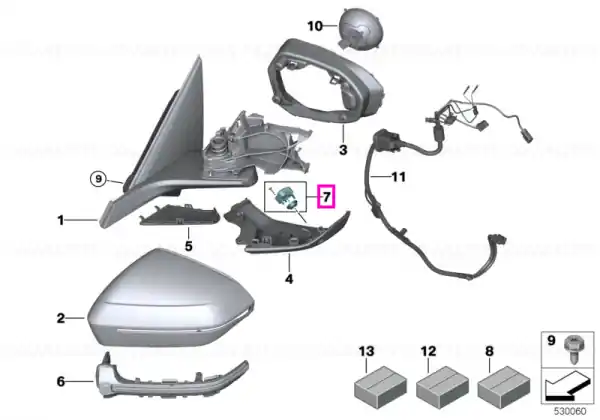 Suport montare camera sisteme de asistenta, oglinda exterioara - BMW Seria 5 G60 G61 G90 G99 M5, Seria 7 G70, X3 G45 Reducere