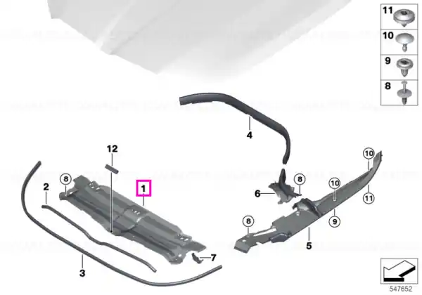 Preț promoțional Scut compartiment motor, fata centru - BMW Seria 5 G60 G61 G90 G99 M5