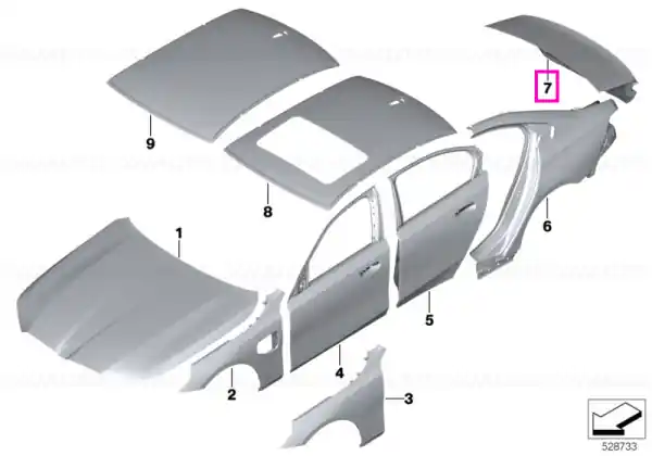Haion/Capota portbagaj, aluminiu - BMW Seria 5 G60 G61 G90 G99 M5 Plată securizată
