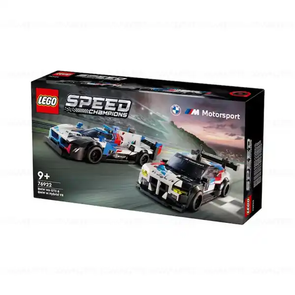 Set Lego (76922) "Speed Champions", 2 modele BMW M Motorsport M4 GT3 / M Hybrid V8, 676 piese Plată securizată