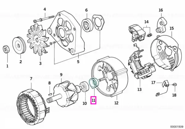 Inel/Garnitura etansare alternator - BMW Seria 3 E30 E36, Seria 5 E28 E34 Disponibil imediat