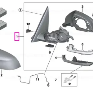 Reduceri Oglinda exterioara stanga, functie de memorie, finisaj lucios - BMW X6 G06 LCI