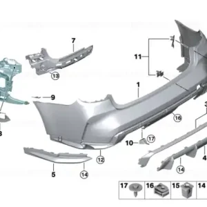 Disponibil imediat Suport lateral dreapta, bara protectie spate - BMW Seria 3 G81 M3 - tip motor S58