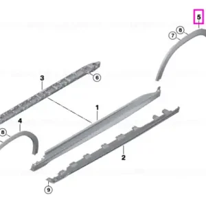 Transport gratuit Ornament roata spate, dreapta, pe aripa, primerizat, M - BMW X6 G06 LCI