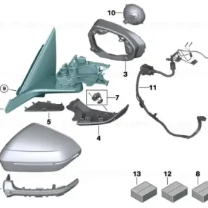 Disponibil imediat Mecanism oglinda exterioara dreapta, Shadow-Line - BMW Seria 5 G60 G61 G68 G90 G99 M5