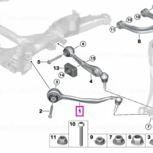 Brat control inferior cu bucsa, punte fata, stanga - BMW X5 G05, X6 G06, X7 G07 Preț mic