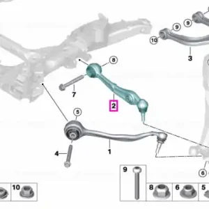 Braț inferior suspensie, punte fata, stanga, cu bucsa cauciuc - BMW X5 M F95, X6 M F96 Reducere extra