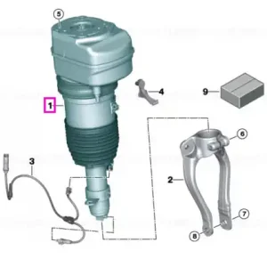 Amortizor pneumatic suspensie, punte fata, dreapta, MPA - BMW Seria 7 G70 Bestseller