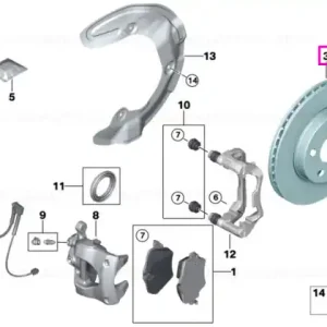 Doar azi Disc frana ventilat, punte fata, stanga sau dreapta, Ø330mm (330X24) - BMW Seria 5 G60 G61, iX3 NA5, X3 G45