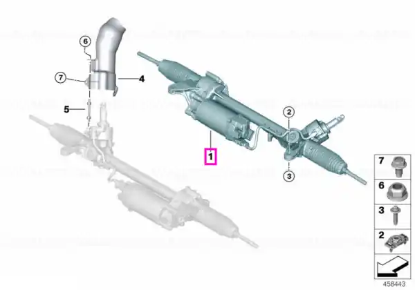 Caseta de directie electrica (12V) - BMW Seria 5 G30 G31, Seria 7 G11 G12 - de la 01.07.2020 - cu directie activa integrala (02VH) Disponibil imediat