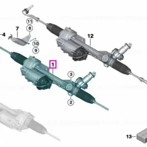 Doar azi Caseta de directie electrica Sport/TKP, cu unitate control EPS - BMW Seria 1 F20 F21, Seria 2 F22 F23, Seria 3 F30 F31 F34, Seria 4 F32 F33 F36 - cu 02VL (Variable sport steering) - RHD (volan dreapta)