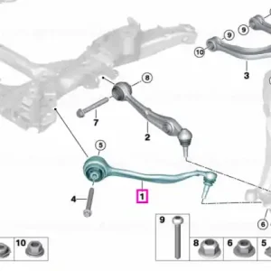 Cumpărături sigure Brat suspensie, punte fata, dreapta, cu bucsa cauciuc - BMW X5 G05 LCI F95 M, X6 F96 M