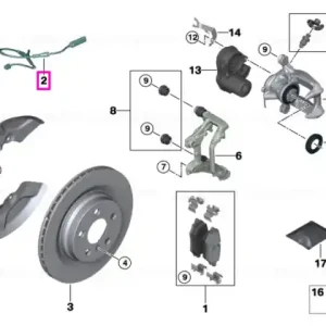 Disponibil imediat Senzor uzura placute frana, punte spate - Mini Aceman J05, Cooper J01
