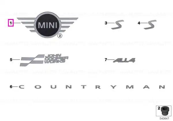 Promoție Emblema Mini, spate - Mini Countryman U25