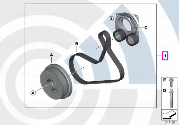 Set complet reparatie curea accesorii, Kit Value Parts - BMW Seria 5 G30 G31 (tip motor B47) Ofertă specială