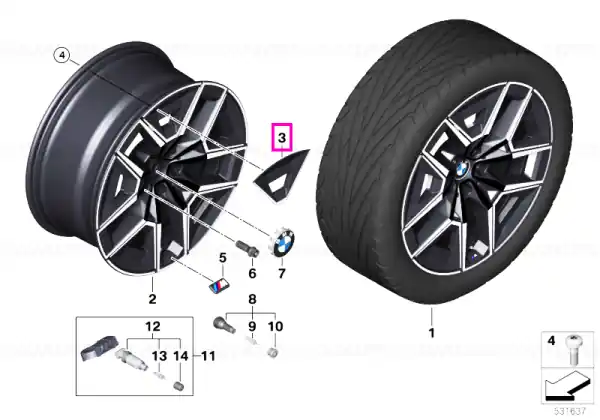 Lichidare de stoc Insertie janta aliaj BMW Aerodyn. Wheel 936M - BMW Seria 5 G60 G61 G68