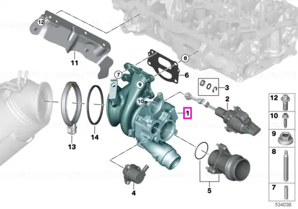 Turbocompresor (Turbina) - BMW Seria 3 G20 G21, Seria 4 G22 G23 G26, Seria 5 G60 G61 G68, X3 G45, X6 G06 - tip motor B48N, B48P, B48X Reduceri