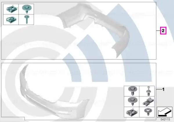 Plată securizată Set elemente montaj bara protectie spate, Kit Value Parts - BMW Seria 5 G30 G38