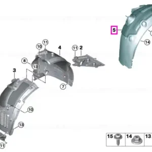 Carenaj pasaj roata aripa spate, dreapta - BMW Seria 5 G60 Cumpără online