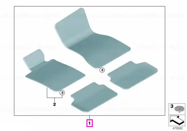 Ofertă de sezon Set covorase fata/spate, Velur, culoare Tartufo - BMW Seria 3 G20 G21 G80 G81 M3