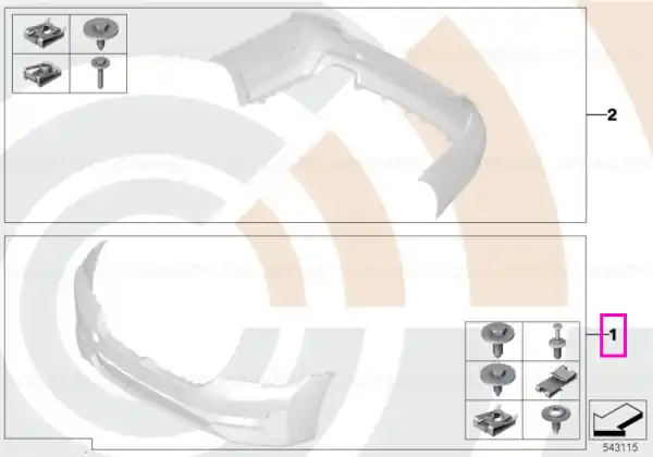 Calitate înaltă Kit elemente montaj bara fata, Value Parts - BMW Seria 5 G30 G31 G38, Seria 6 G32