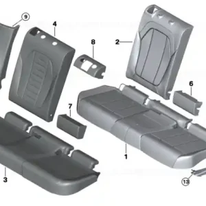 Vezi acum Panou lateral ornamental stanga, bancheta spate, piele naturala, Negru (Black) - BMW X3 G01 F97 M